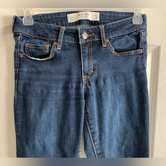 ABERCROMBIE & FITCH DARK STRETCH denim jeans size 0S - Picture 5 of 5
